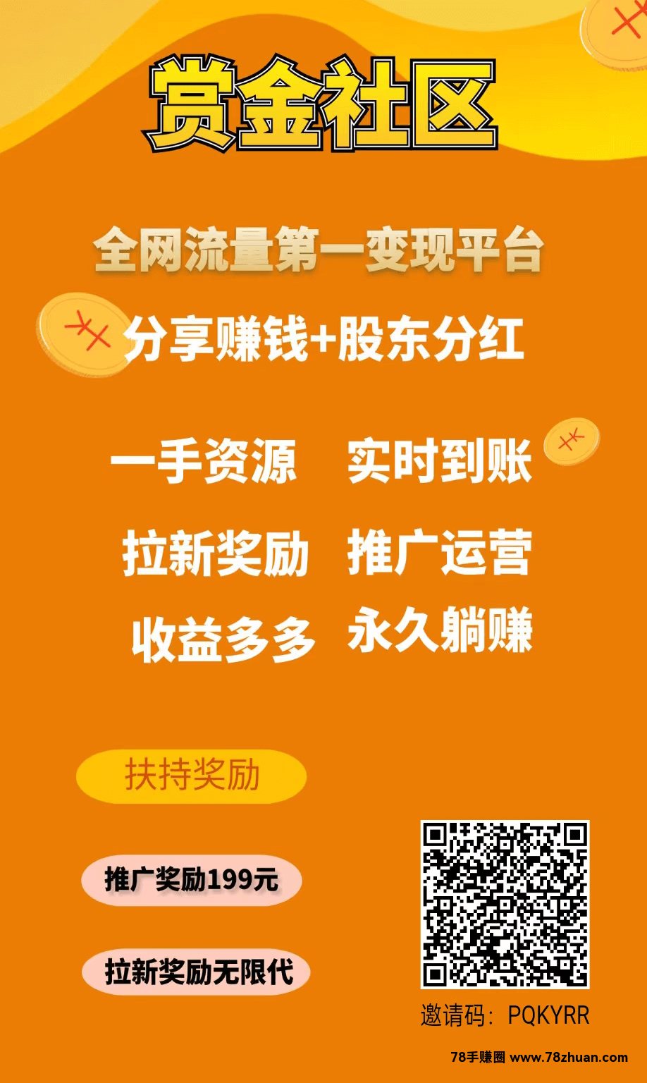 赏金社区，全网最强看视频赚钱平台，每天看6个视频即可赚，可发项目，推广收益更好