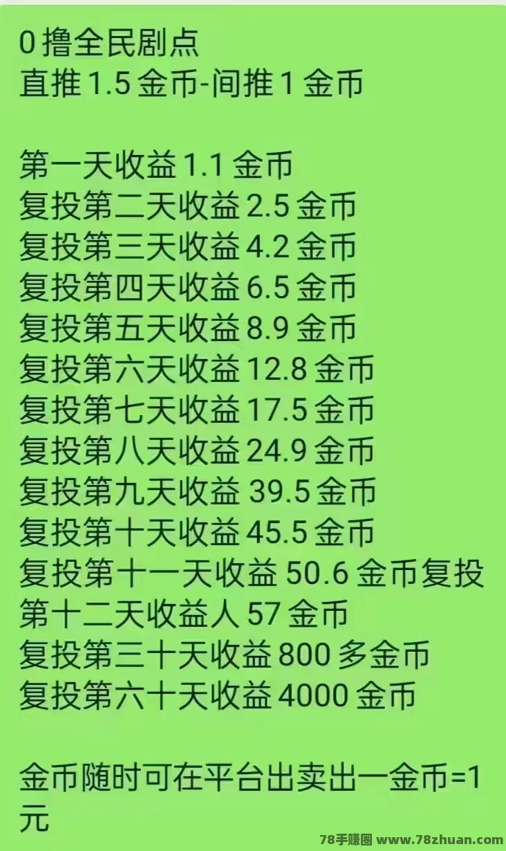 超稳跨年橡木月赚一k，全民剧点 最强零撸 福利拉满  第5张