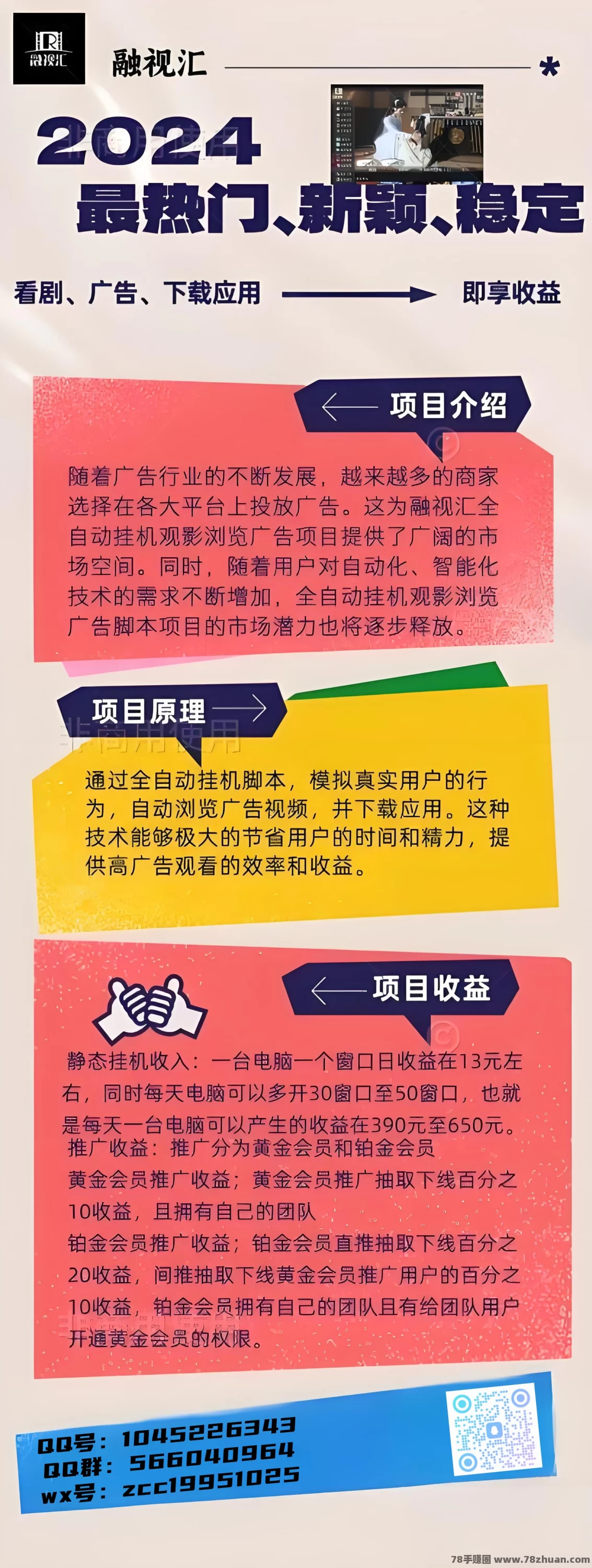 2024融视汇震撼来袭，全自动挂机观影、浏览广告项目，全天24小时持续为您赚取收益，日入200+  第2张